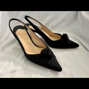 Christian Louboutin black Knot sling-back pumps 37.5